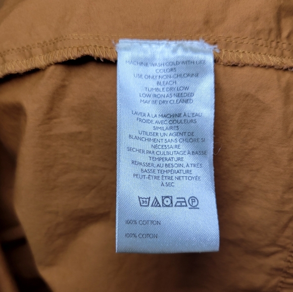 Maeve by Anthropologie Puff Sleeve Smocked Blouse Mustard Size Small 100% Cotton - Picture 8 of 8